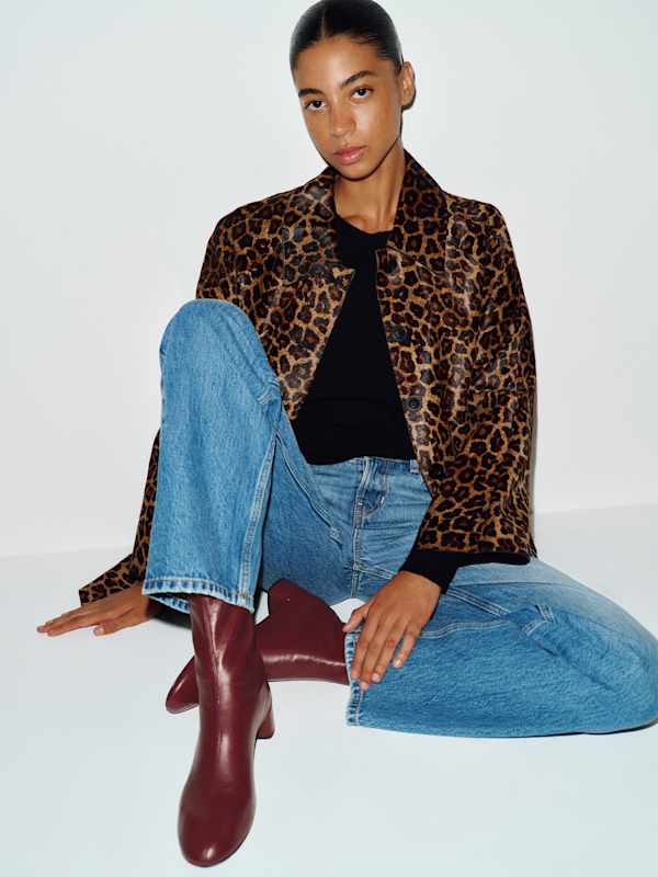 Aveline Block Heeled Ankle Boot - Oxblood Stretch Leather