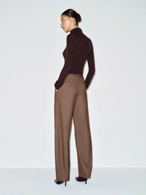 Jackie Bow Leg Pant - Toast