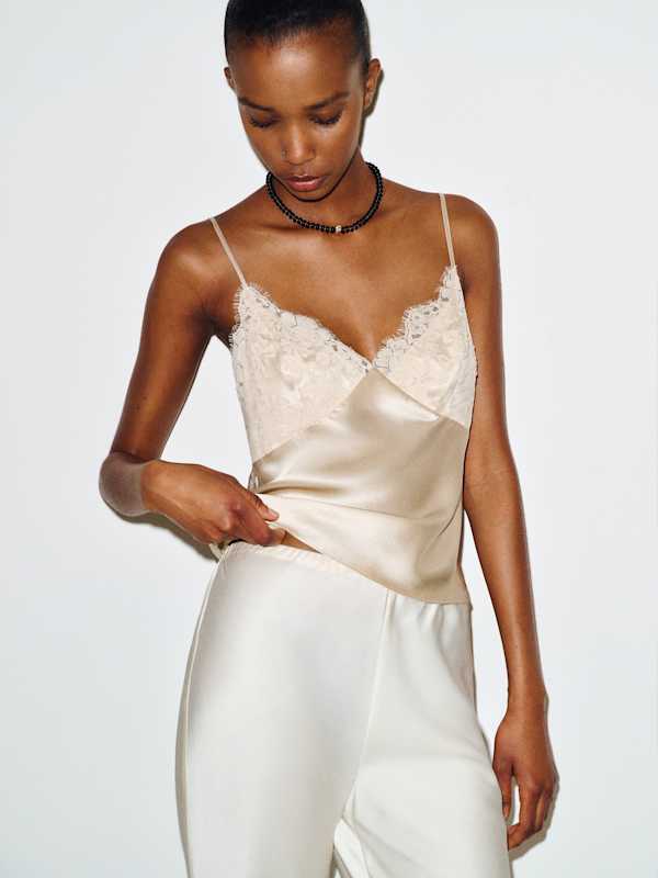 Blythe Silk Top - Almond