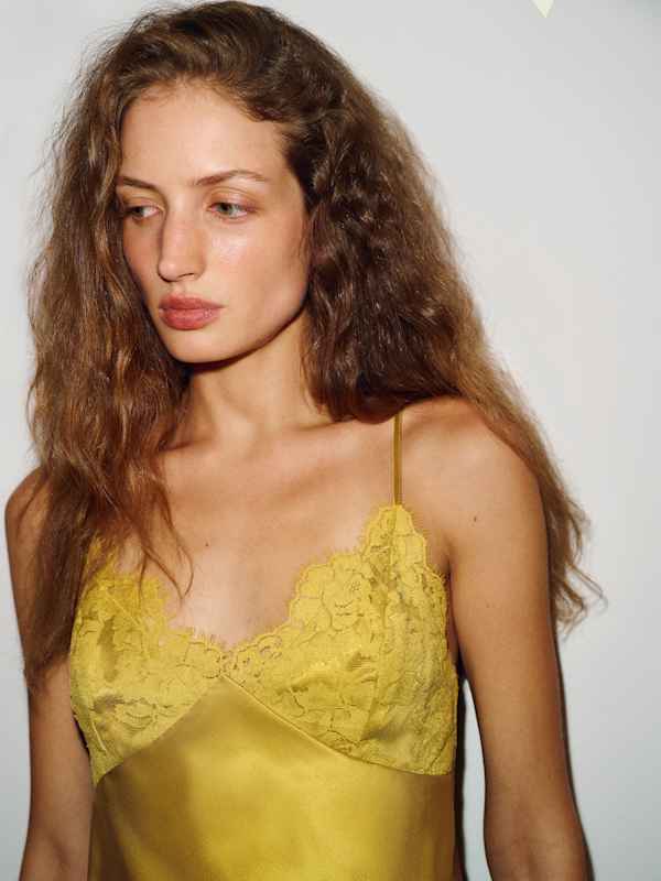 Blythe Silk Top - Chartreuse