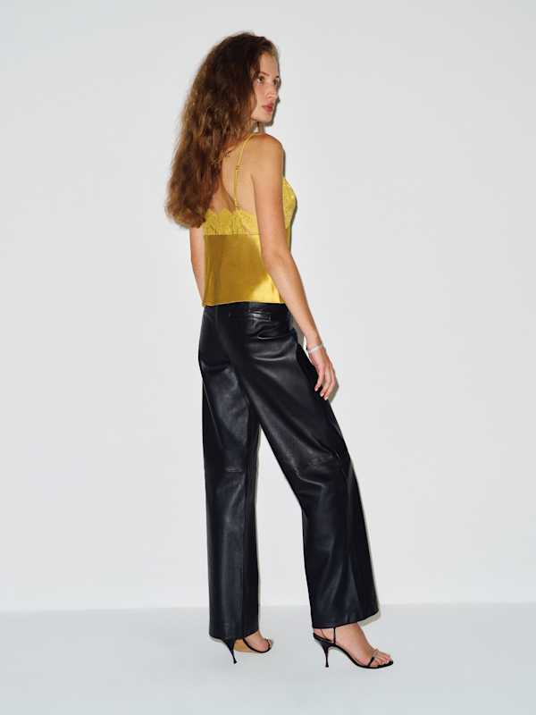 Blythe Silk Top - Chartreuse