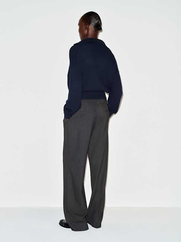 Frances Low Rise Relaxed Pant - Charcoal