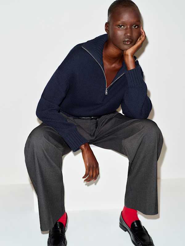Frances Low Rise Relaxed Pant - Charcoal