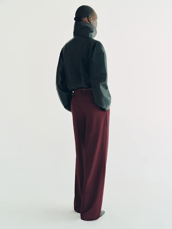 Frances Low Rise Relaxed Pant - Deep Red
