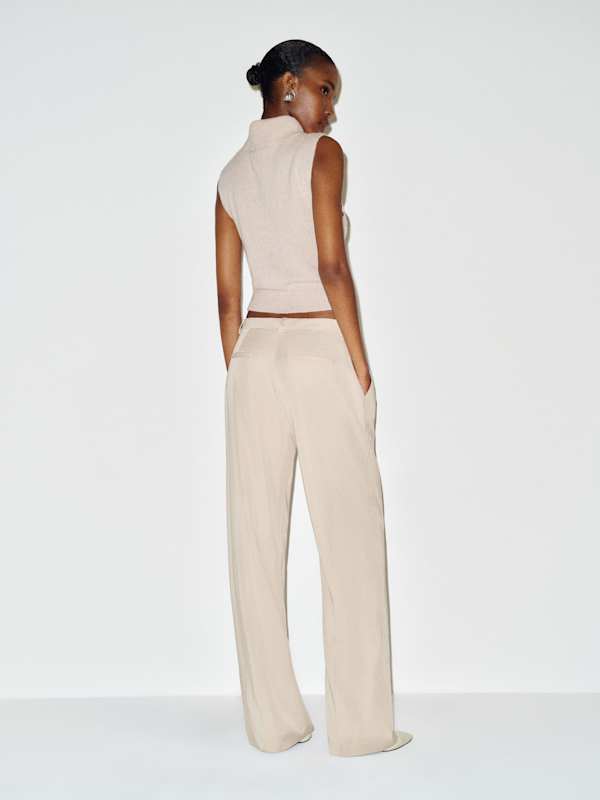 Frances Low Rise Relaxed Pant - Oatmeal