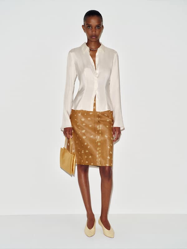 Thatcher Silk Twill Top - Fior Di Latte