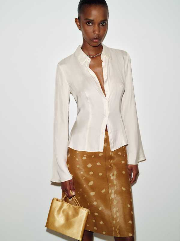 Thatcher Silk Twill Top - Fior Di Latte