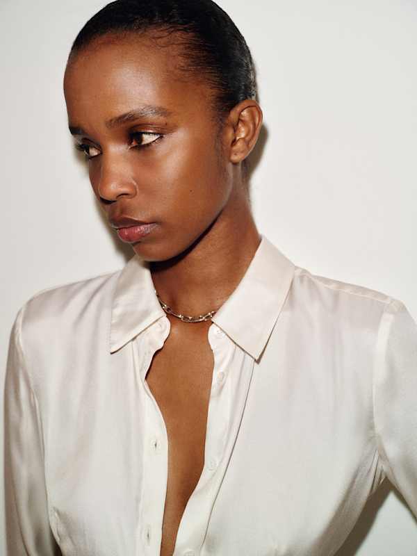 Thatcher Silk Twill Top - Fior Di Latte