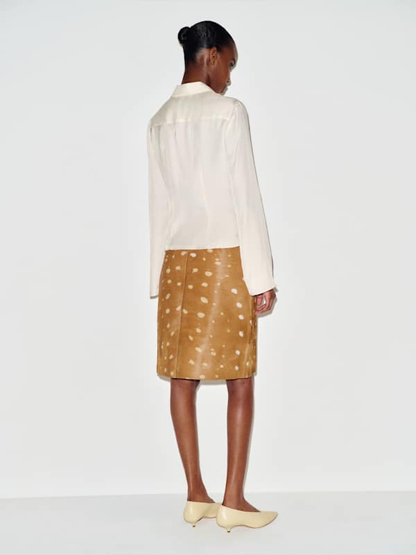 Thatcher Silk Twill Top - Fior Di Latte