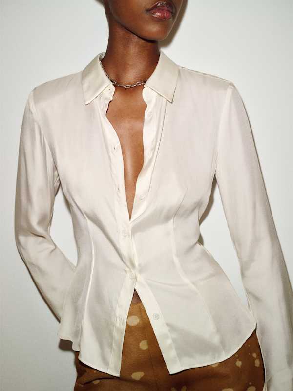 Thatcher Silk Twill Top - Fior Di Latte
