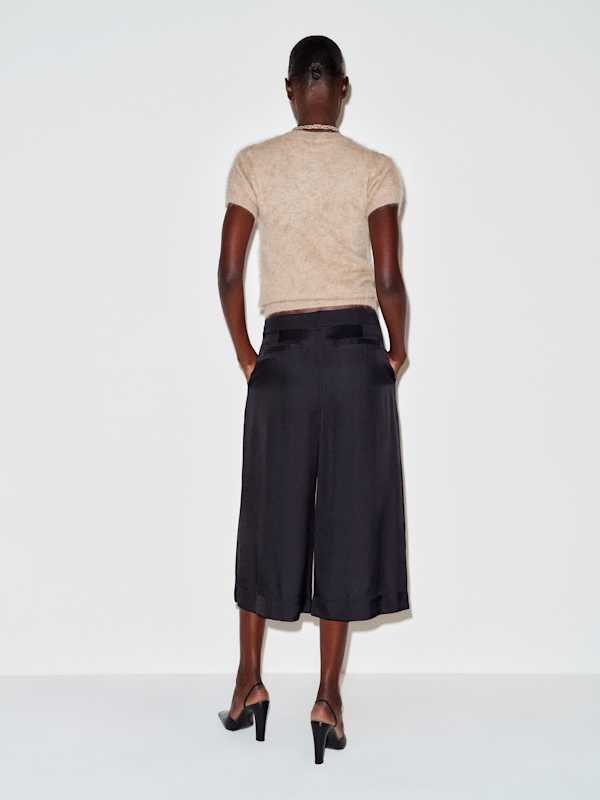 Robbie Silk Twill Culotte - Black