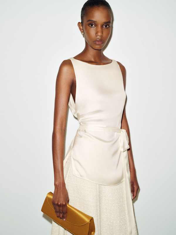Ephron Silk Twill Top - Fior Di Latte