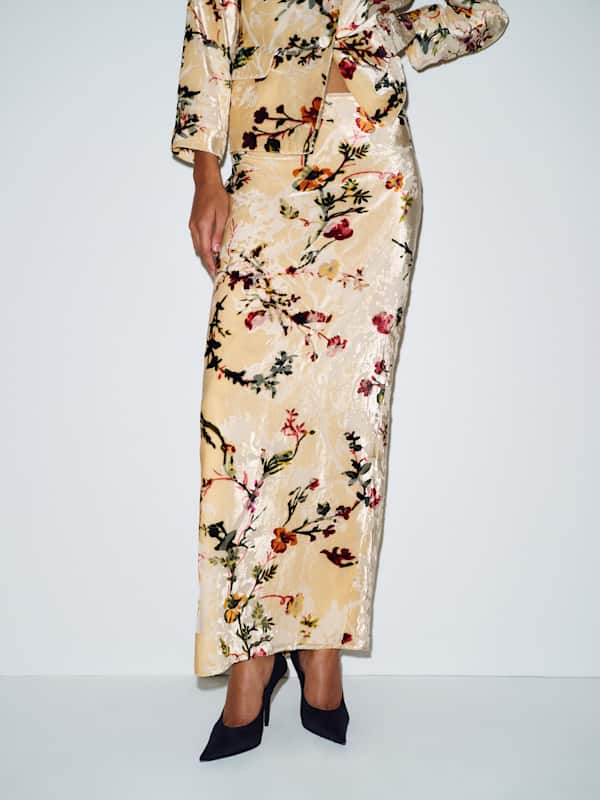 Carolyn Skirt - Floral Velvet