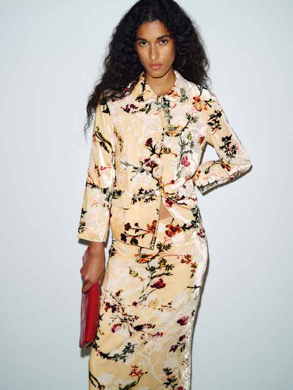 Carolyn Skirt - Floral Velvet