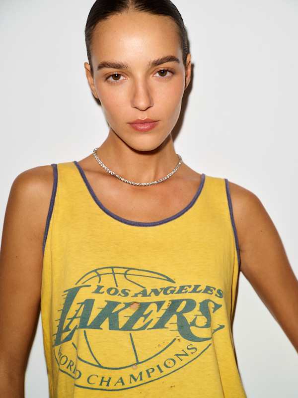 T-shirt vintage Lakers - Jaune