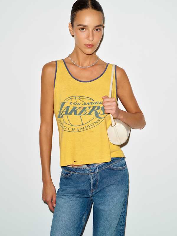 T-shirt vintage Lakers - Jaune