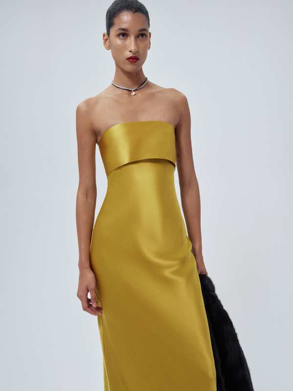 Sammie Silk Dress - Chartreuse
