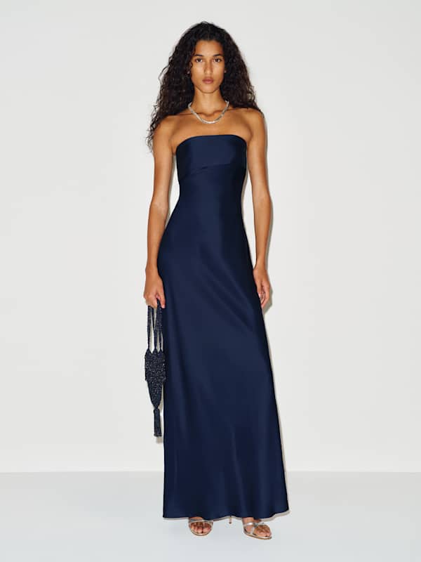 Sammie Silk Dress - Navy