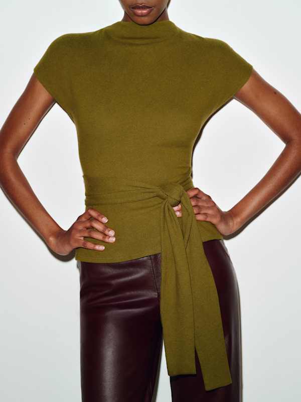Norette Knit Top - Pear