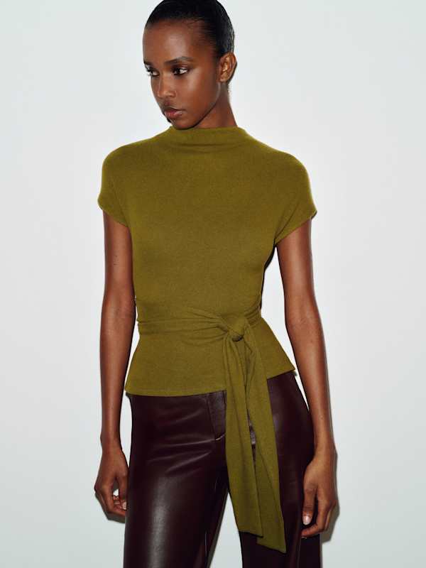 Norette Knit Top - Pear