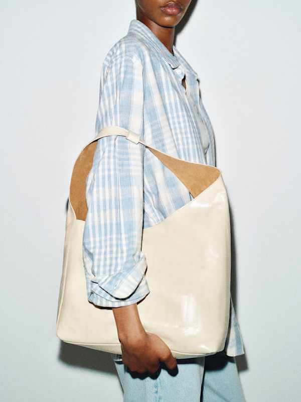 Medium Vittoria Minimal Tote - Almond Eel