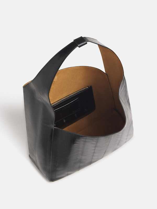 Medium Vittoria Minimal Tote - Black Eel