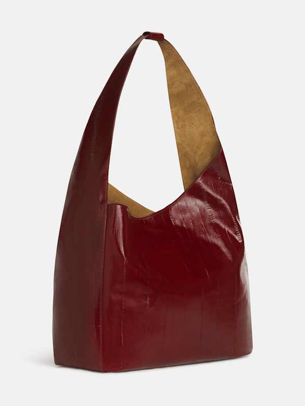 Medium Vittoria Minimal Tote - Oxblood Eel