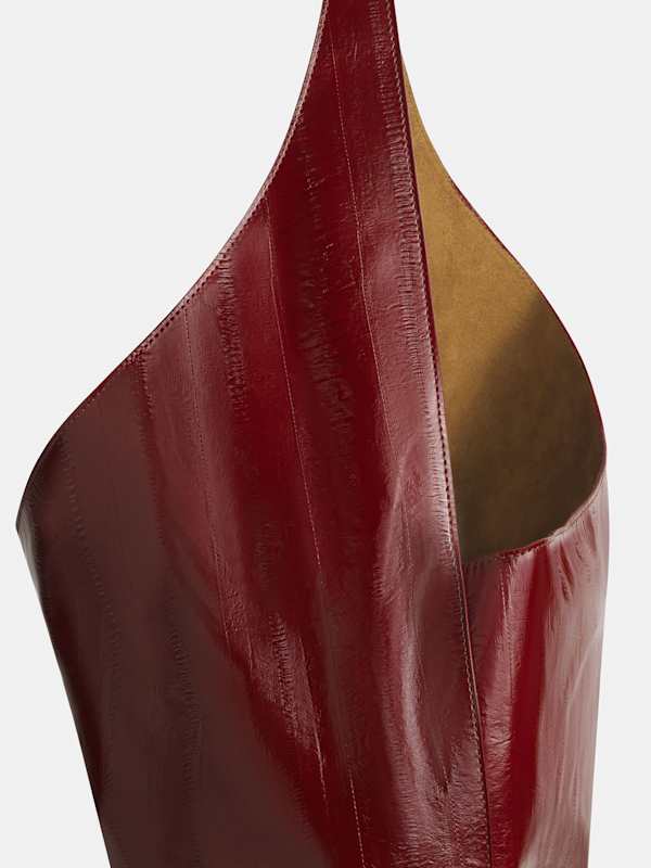 Medium Vittoria Minimal Tote - Oxblood Eel