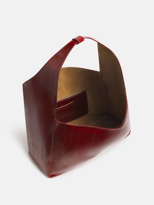 Medium Vittoria Minimal Tote - Oxblood Eel