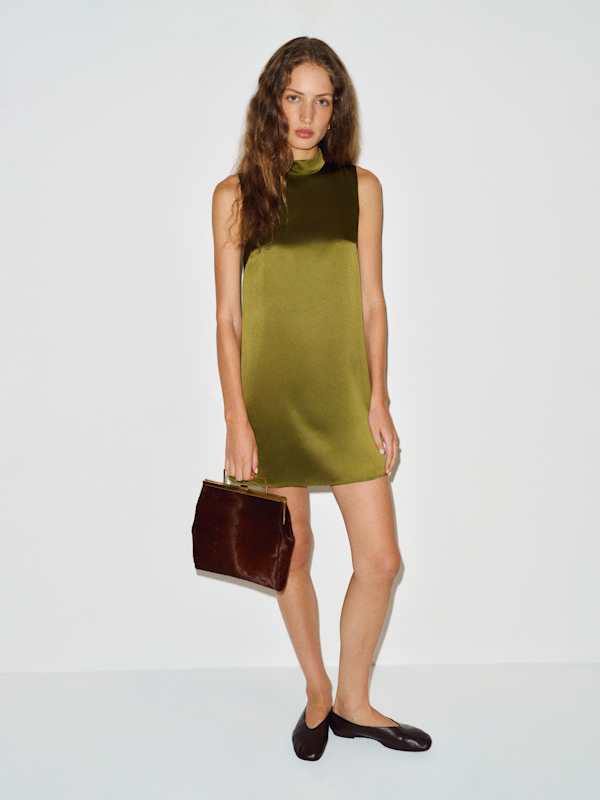 Lantana Silk Dress - Pear