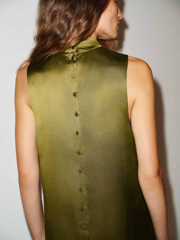 Lantana Silk Dress - Pear