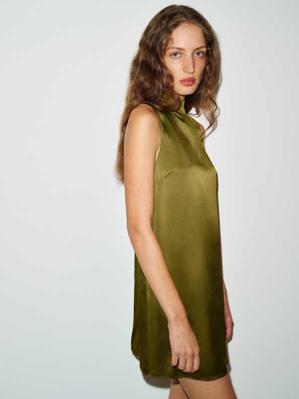 Lantana Silk Dress - Pear
