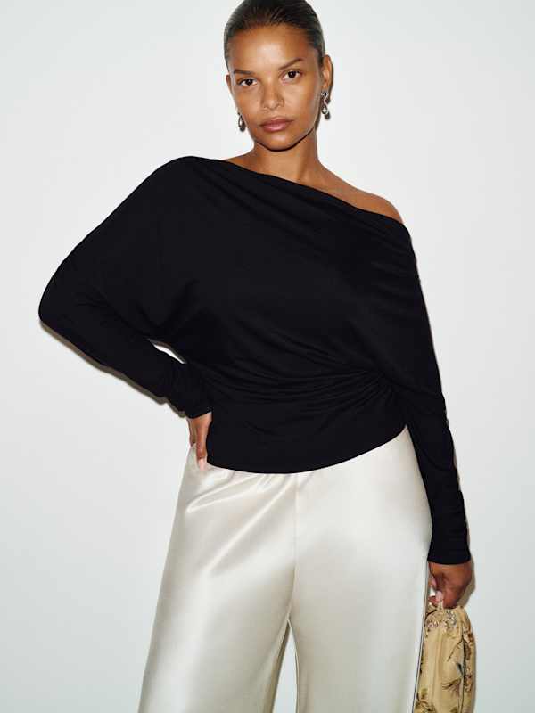 Landon Knit Top Es - Black