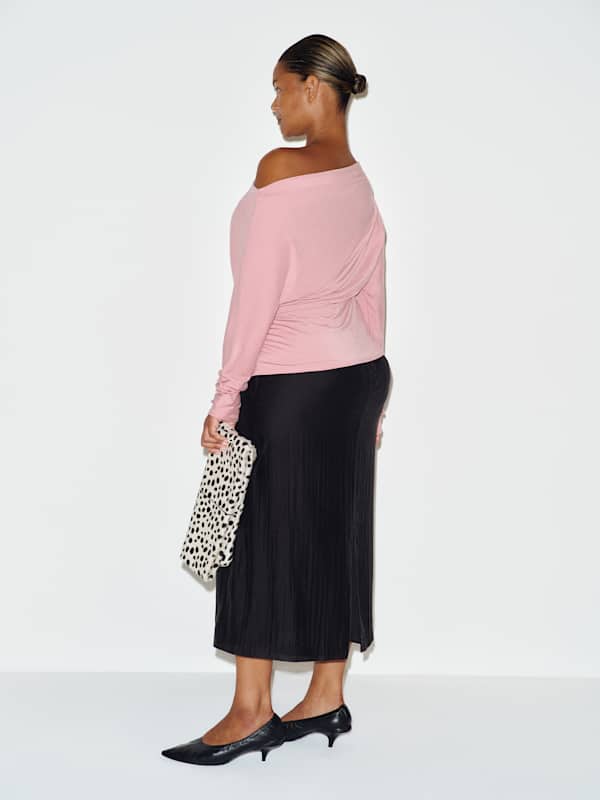Helen Low Waist Midi Skirt Es - Pitch Black