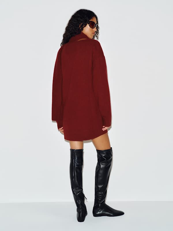 Sophia Cashmere Scarf Mini Dress - Chianti