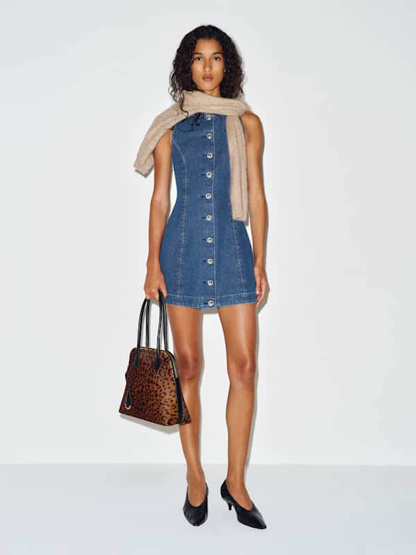 Jaydea Denim Mini Dress by Reformation