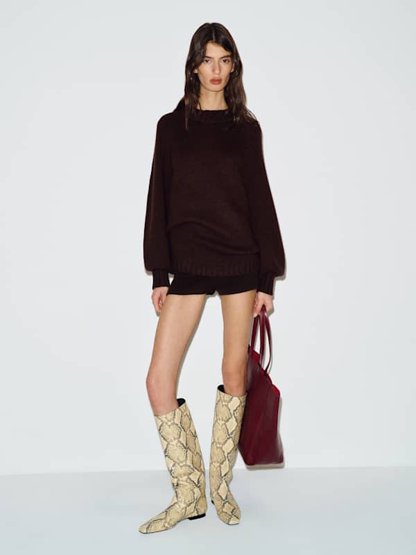 Addison Cashmere Crew Sweater - Mole