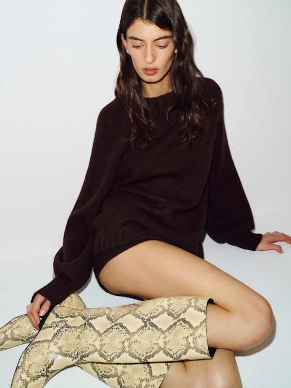 Addison Cashmere Crew Sweater - Mole