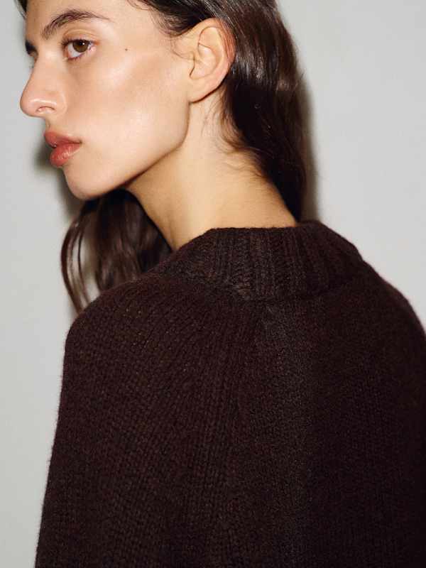 Addison Cashmere Crew Sweater - Mole
