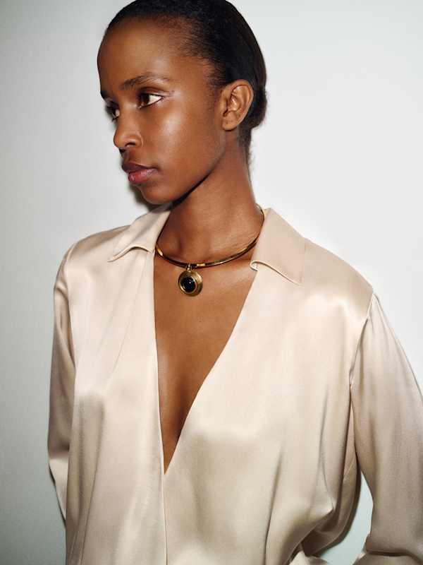 Manhattan Silk Dress - Almond