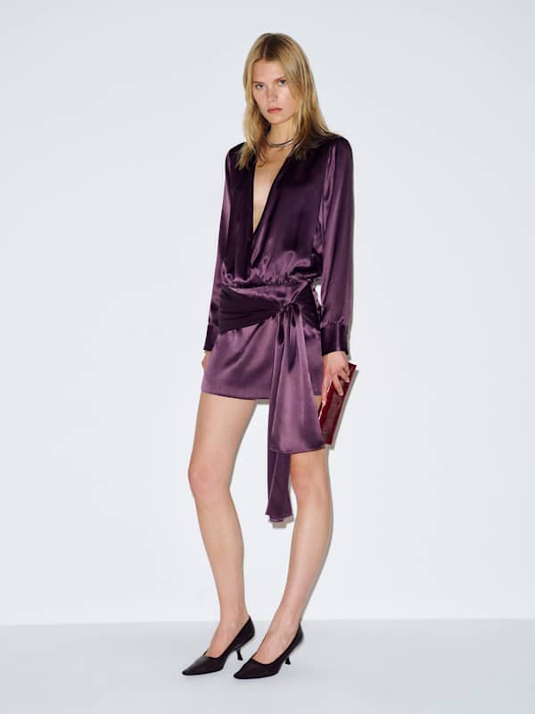 Manhattan Silk Dress - Crushed Violet