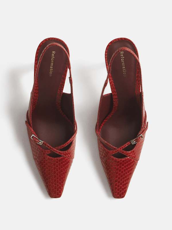 Natalina Slingback Heel - Ladybug Snake