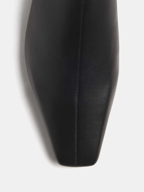 Remy Flat Stretch Ankle Boot - Black Stretch Leather