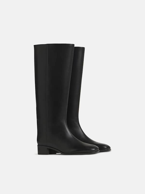 Inez Knee Boot - Black Leather
