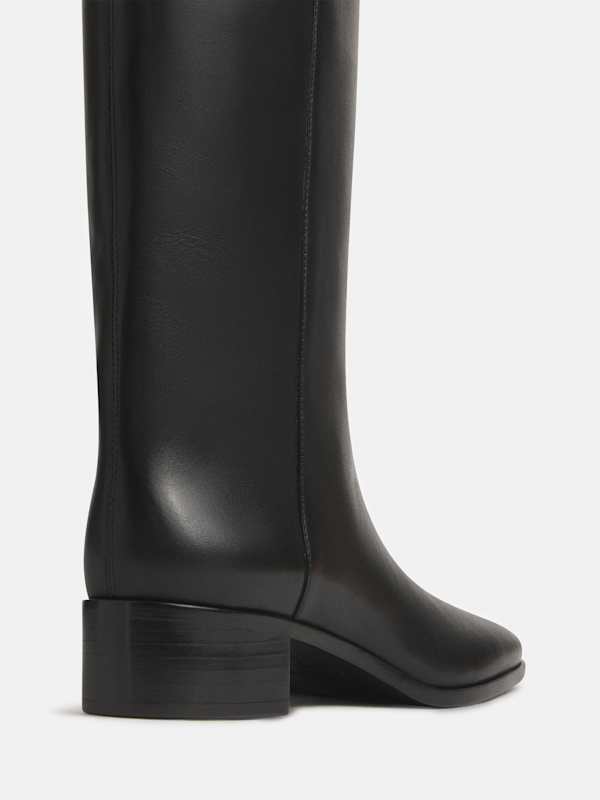 Inez Knee Boot - Black Leather