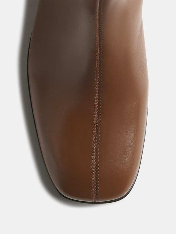 Inez Knee Boot - Brunette Leather