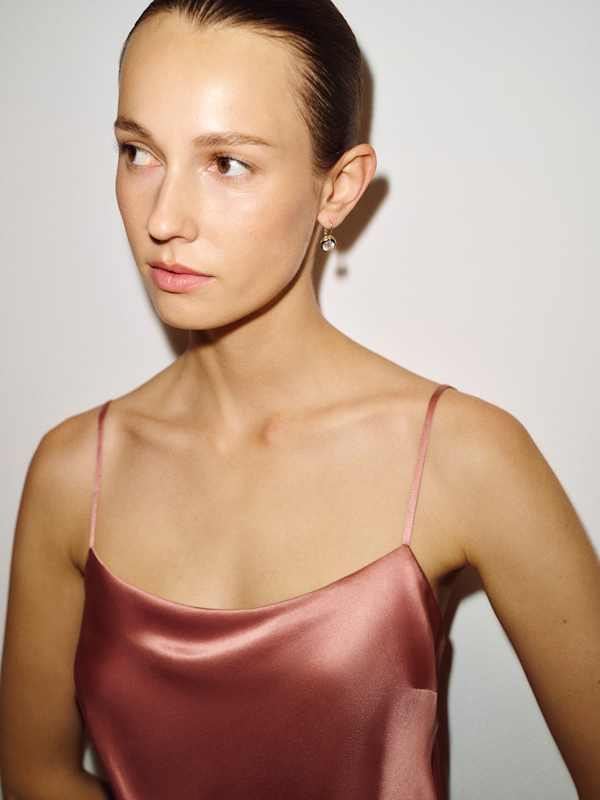 Lilibeth Silk Mini Dress - Dried Rose