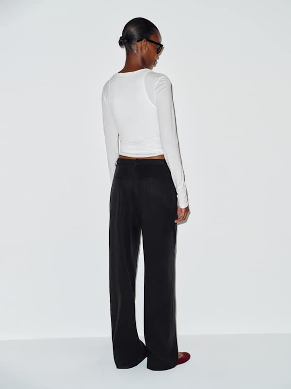 Frances Low Rise Relaxed Long Pant - Black