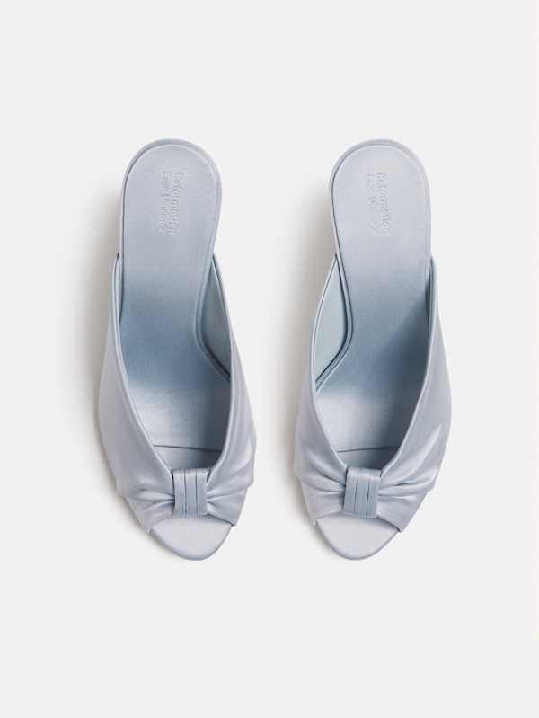 Enya Satin Wedge Sandal - Mist Satin