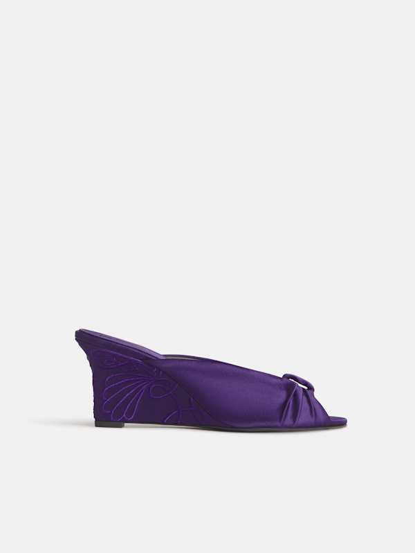 Enya Satin Wedge Sandal - Regal Satin